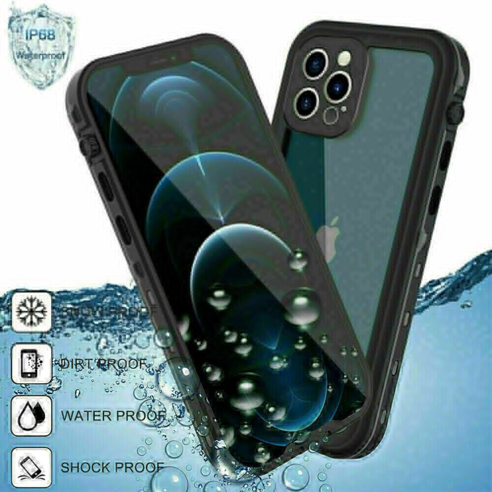 Lanhiem Iphone 14 Pro Case, Ip68 Waterproof Dustproof Shockproof Case With Built-In Screen Protector, Full Body Sealed Protective Fron Black 9490713927397