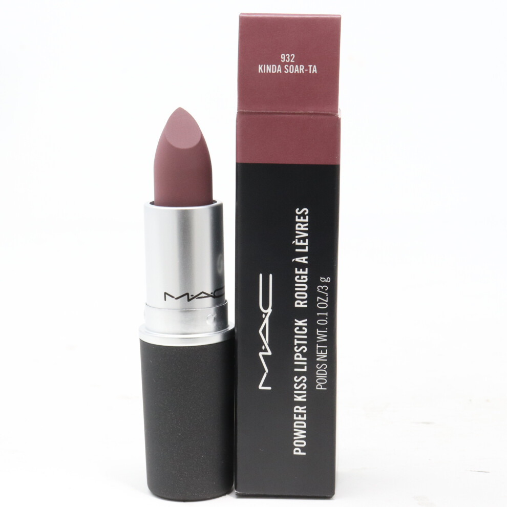 (932 Kinda Soar-Ta) Mac Powder Kiss Lipstick  0.1oz/3g New With Box