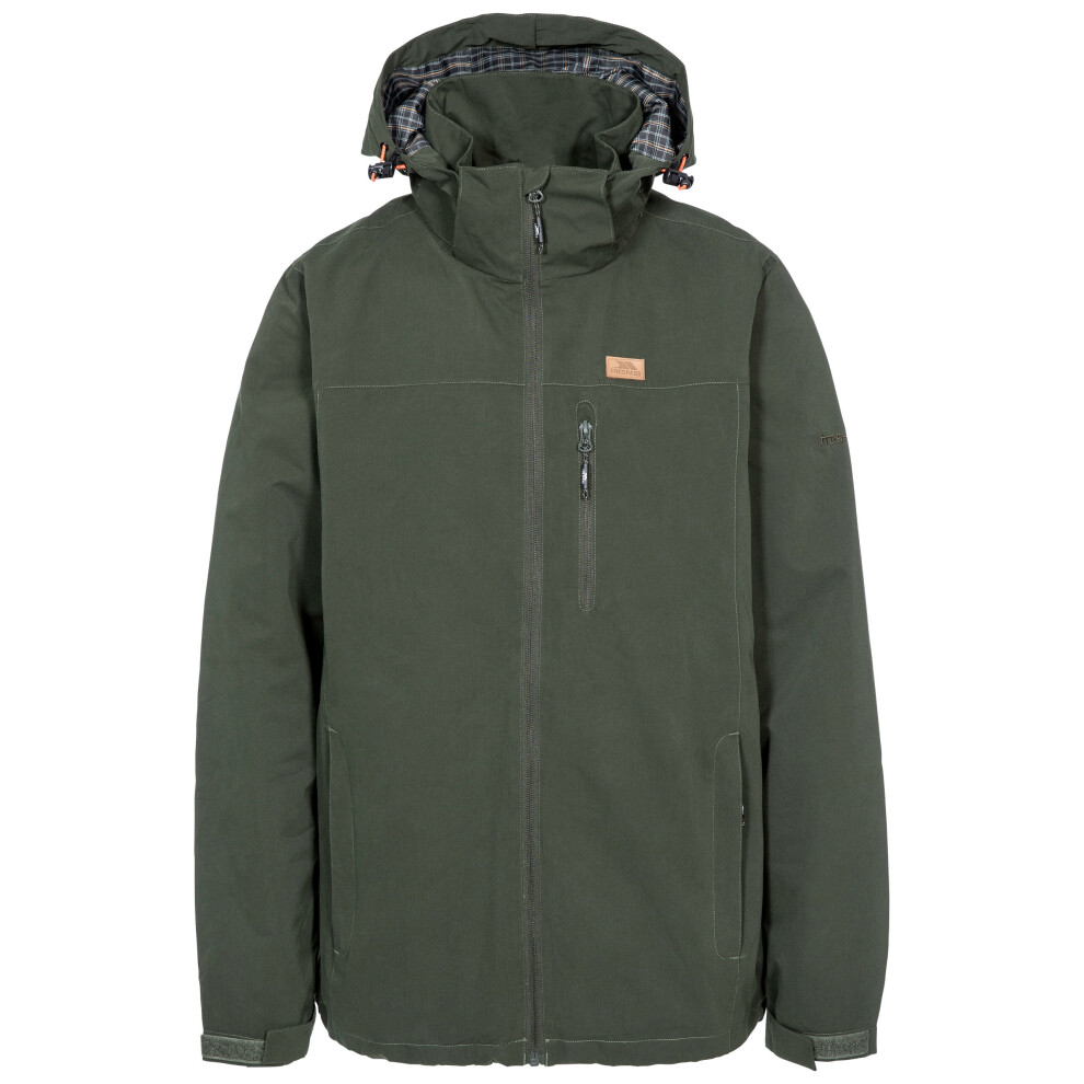 (XXL, Olive) Trespass Mens Waterproof Jacket With Hood Weir