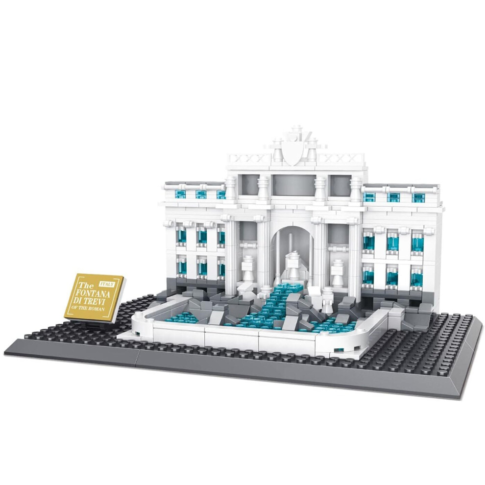 (Fontana Di Trevi) Building Block Set, Model Building Block Kit, Famous Architecture Mini Building Block, Toy Gifts for Kids and Adults 