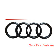 (Black Gloss, 202CM Flat) Audi Badge Rings Set Front Grille Rear Boot A3 A4 A5 A6 A7 Q3 Q5 Q7 Q8 S6 S7 TT