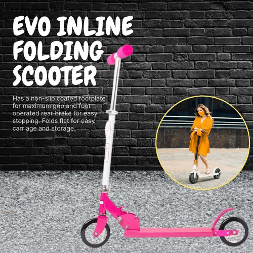 (Pink) AAMEN Folding Scooter With 2 Wheeled-Adjustable Handle 2