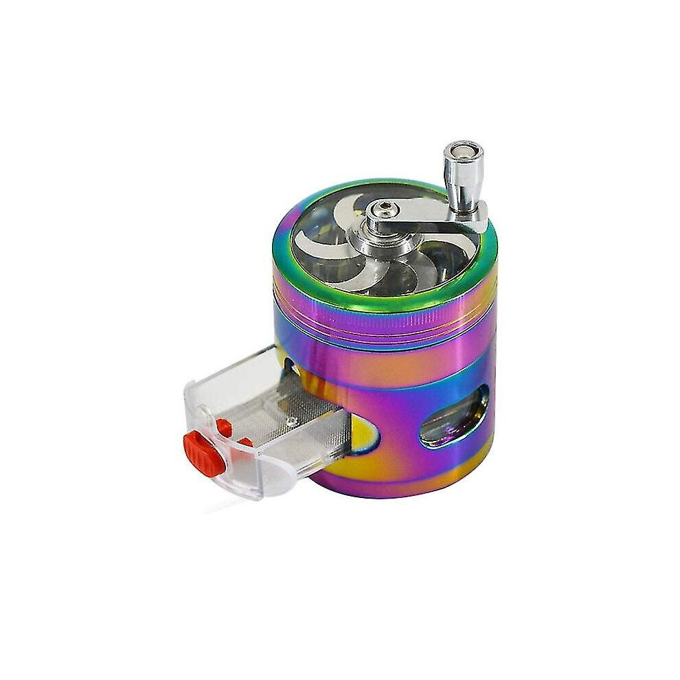 4 Layers Herb Grinder Smoke Crusher Crank Pollinator Herb Grinder  Grinder Hand Cranked Clear Top Grinder With er