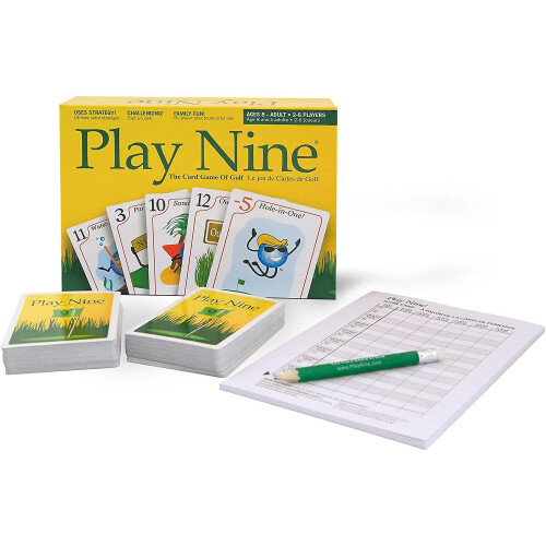 Play Nine: Family Golf Card Game - 9 Holes, 2-6 Players, 15-20 Min - Includes 2 Decks