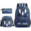 (Blue 1) 3pcs Sets Messi Backpack New Students Capacity School Bags 1