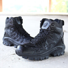 (Black, UK 10) Waterproof Mens Army Patrol Combat Boots Tactical Trainers Military Police Shoes