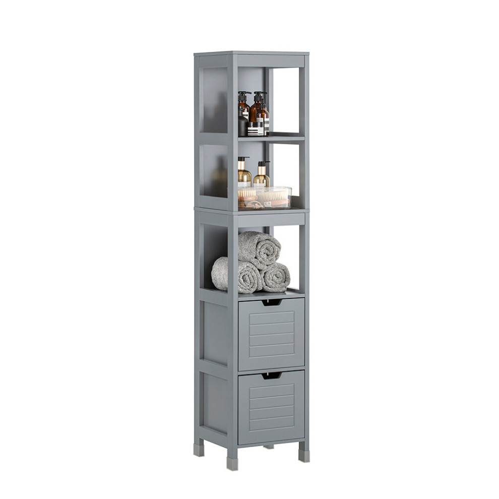 SoBuy® FRG126-SG, Tall Bathroom Storage Cabinet 3 Shelves 2 Drawers