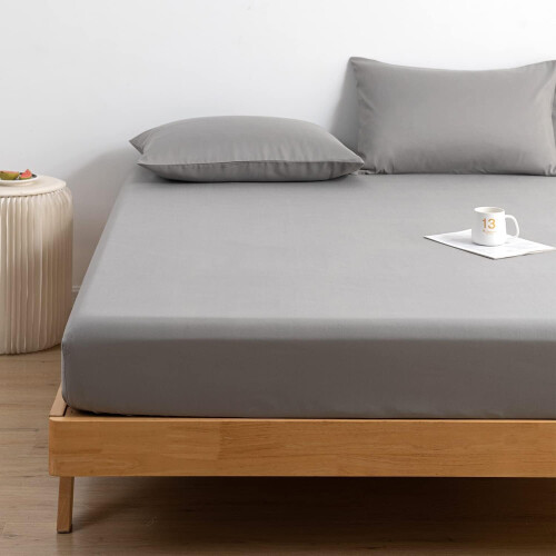 (Super King 182x200cm) Single Fitted Sheet Bed Sheets 25CM Extra Deep Pocket Soft and Breathable Fitted Bedding Sheets 1
