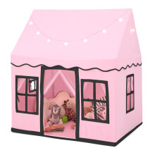 Kids Play Tent Indoor Kids Playhouse w/Star Lights& Mat Toddler Castle