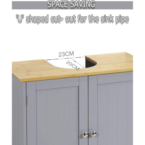 Bathroom Sink Under Basin Vanity Storage Cupboard UnitGrey on
