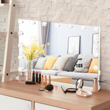 15-LED Light Up Hollywood Mirror Vanity Dimmable Make Up Mirror 58x45