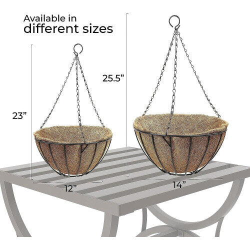 (35 cm) DIVCHI 4 Pack Hanging Basket With CocoLiner& Chain 2