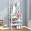 Living And Home 4 Tier Shoe Rack with Coat Hanger White 1