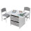 Casart Kids Play Table & 2 Chairs Set Children Activity Desk Sets w/ Baskets 1