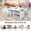 Casart Kids Play Table & 2 Chairs Set Children Activity Desk Sets w/ Baskets 7