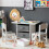 Casart Kids Play Table & 2 Chairs Set Children Activity Desk Sets w/ Baskets 5