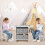 Casart Kids Play Table & 2 Chairs Set Children Activity Desk Sets w/ Baskets 4