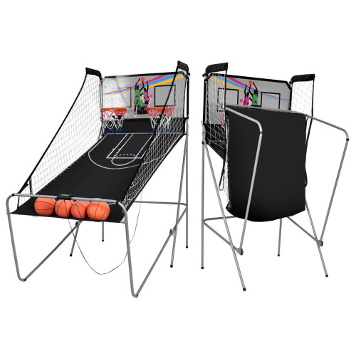 Gymax Basketball Arcade Game Foldable Basketball Game Electronic 2 Player Shot 8 Modes