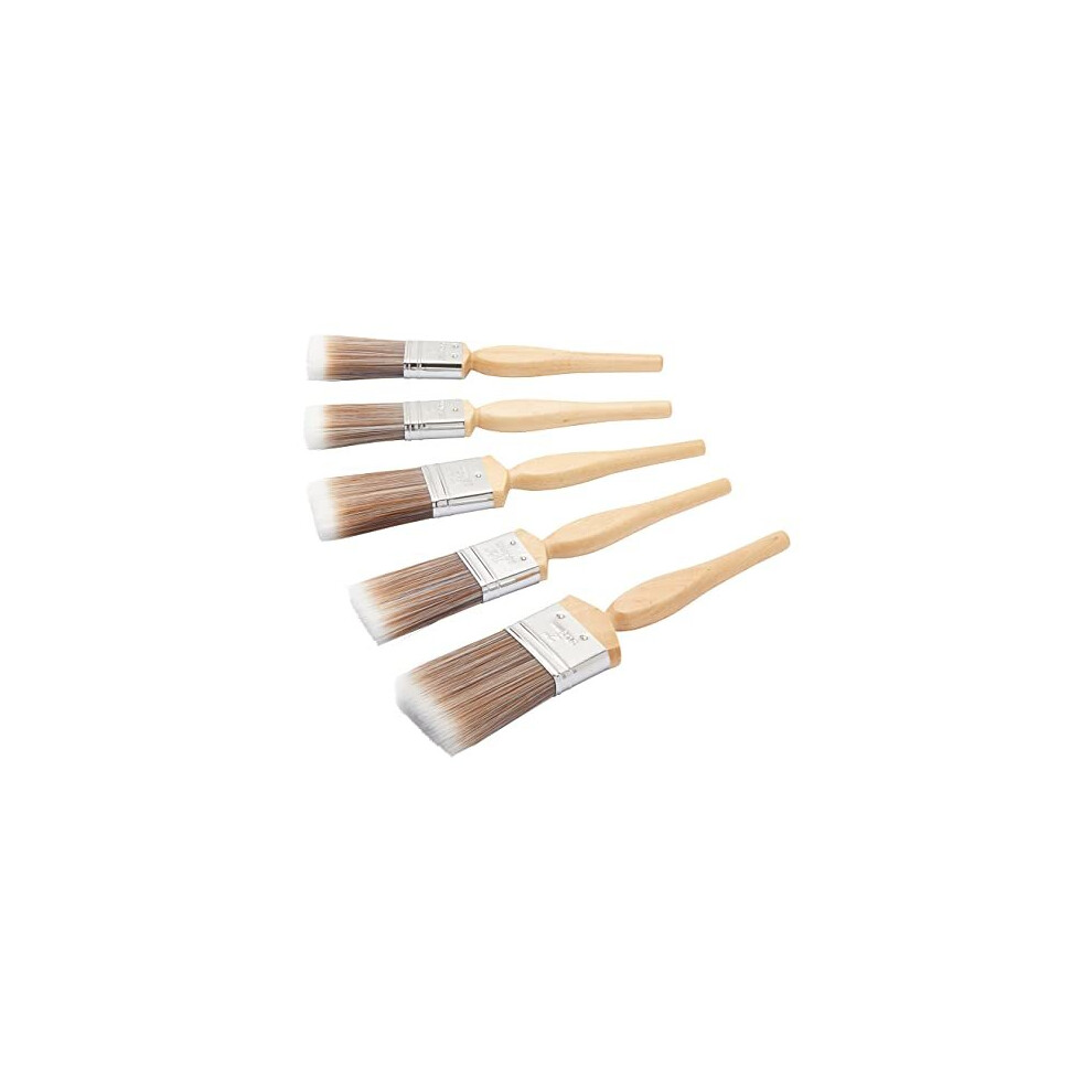 5 piece Diamond DIY Paint Brush Set For A Smooth Finish with Emulsion, Gloss and Satin Paints on Walls, Ceilings, Furniture, Wood & Metal - contains