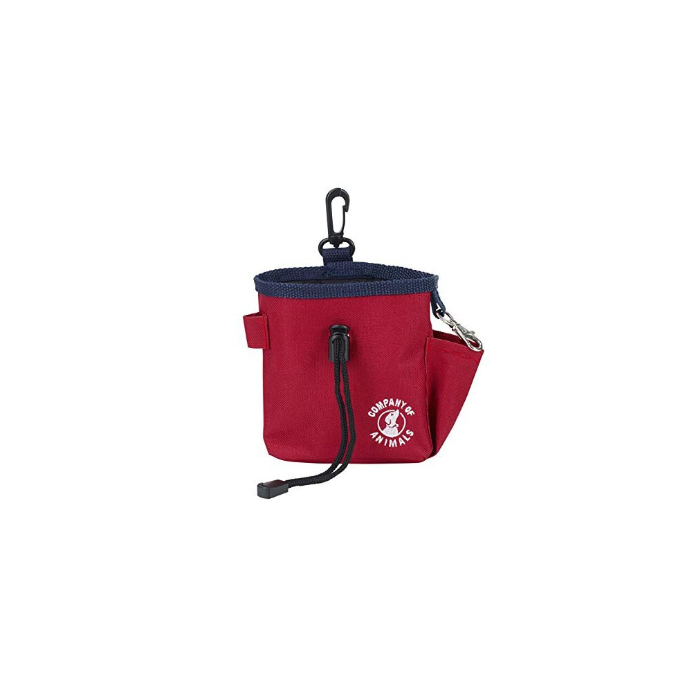 Company Of Animals Treat Bag, Zipped Pockets & Drawstring, Clips On Belt, Waistband Or Pocket, Waterproof Treats Pouch, Ideal For Dog Walking & Puppy Training, Red