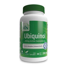Ubiquinol 200mg as Kaneka QH Reduced CoQ-10 | Stabilized - 3rd Party Tested | Enhanced Bioavailability | Cardiovascular & Mitochondria Function