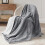 Sherpa Fleece Throw Blanket - Fluffy Microfiber Solid Blankets for Bed and Couch Throw/Single Size, Silver Grey, 130x150cm 3