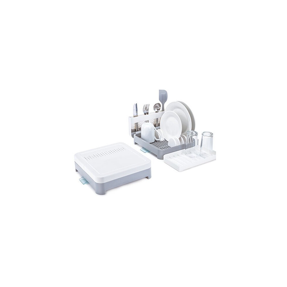 TS10390101 Foldaway Dish Rack, White, 10.5 x 30.4 x 30.2 cm