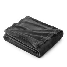 Bedsure Fleece Sofa Throw 130x150cm - Ultra-Soft Dark Grey Blanket for Bed & Couch, Versatile Indoor & Outdoor