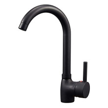 Black Kitchen Sink Mixer Taps Single Lever Hot and Cold Water Mixers Taps Faucet Swivel Spout Brass Body 10 Year Warranty