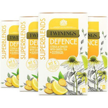 Superblends Defence Tea - Citrus & Ginger Green Tea Herbal Infusion with Echinacea & Vitamin C - 80 x Biodegradable Tea Bags