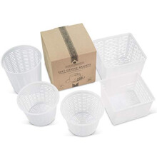 Cheese Maker Mould Set of 5 - Baskets for Making Ricotta Quark Cottage and Small Soft Goats Cheeses – Also Great for Paneer Press and Basic Vegan