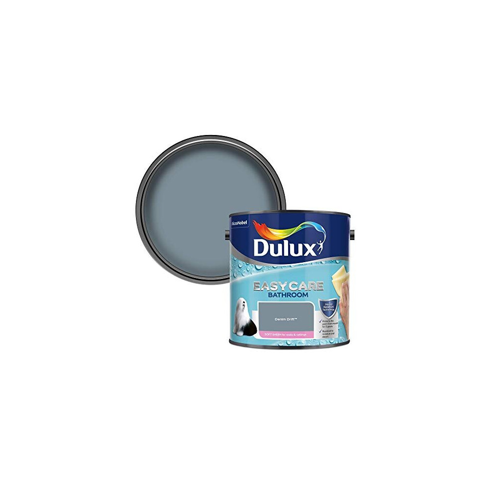 5275844 Easycare Bathroom Soft Sheen Emulsion Paint For Walls And Ceilings - Denim Drift 2.5L