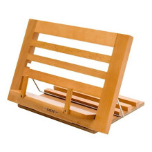 EXERZ EX111 Wooden Cookbook Stand - Premium Beech Wood, Adjustable Angles, 34 x 24 x 2 cm (Foldable) for Kitchen, Home Office, Books & Tablets