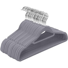 50 Velvet Coat Hangers - Heavy Duty Velvet Clothes Hangers with a Tie Bar - Premium Non-Slip Hangers for Clothes - 360 Degree Swivel Hook - Sturdy to