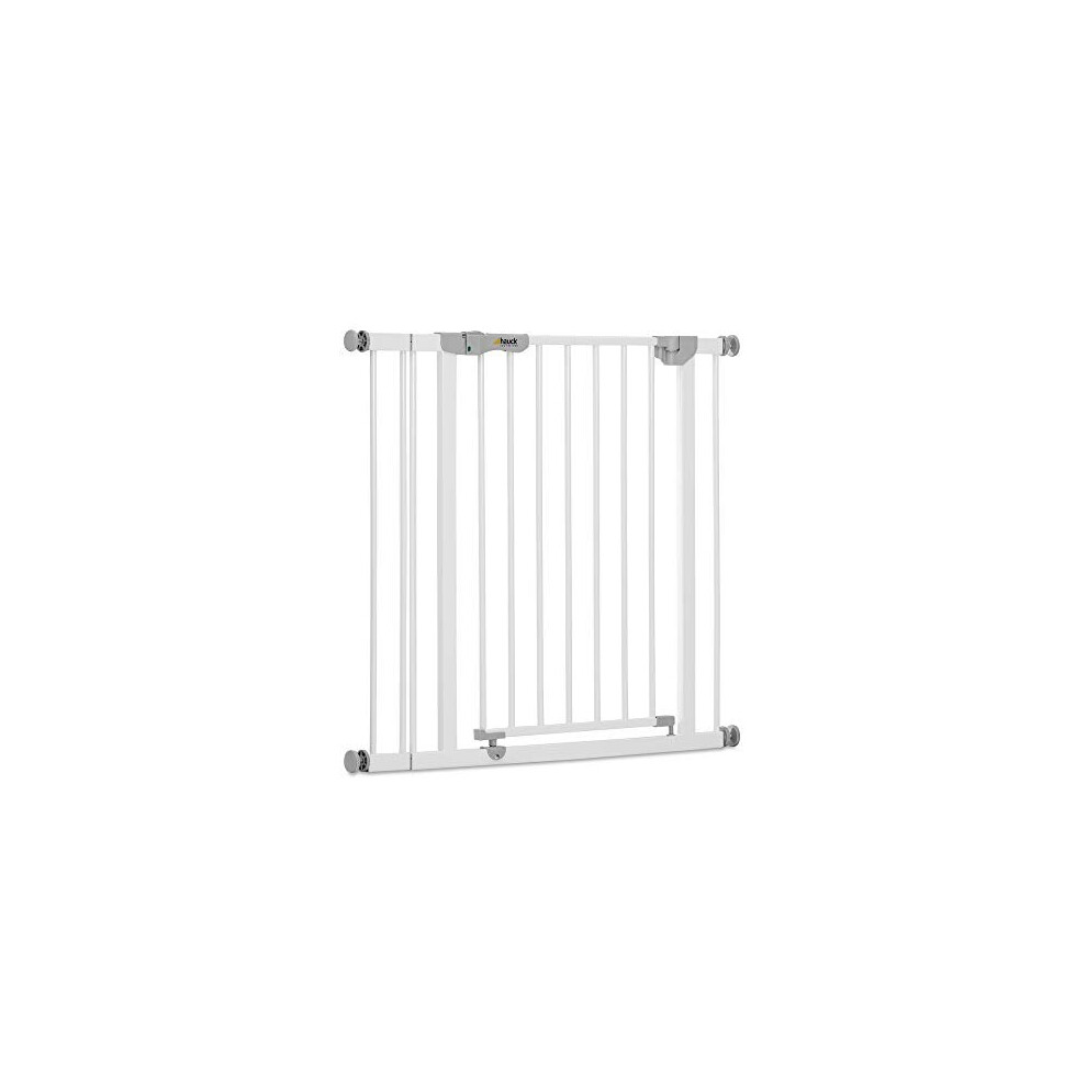 Safety Gate for Doors and Stairs Autoclose N Stop incl. 9 cm Extension / Self-Closing / Pressure Fit / 84 - 89 cm Large / Metal / White