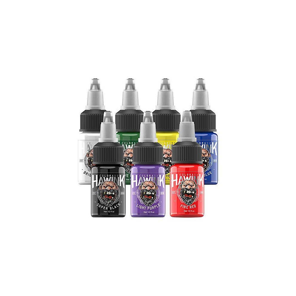 Hawink Tattoo Ink Set 0.5Oz(15Ml) 7 Colors Ti203-15-7