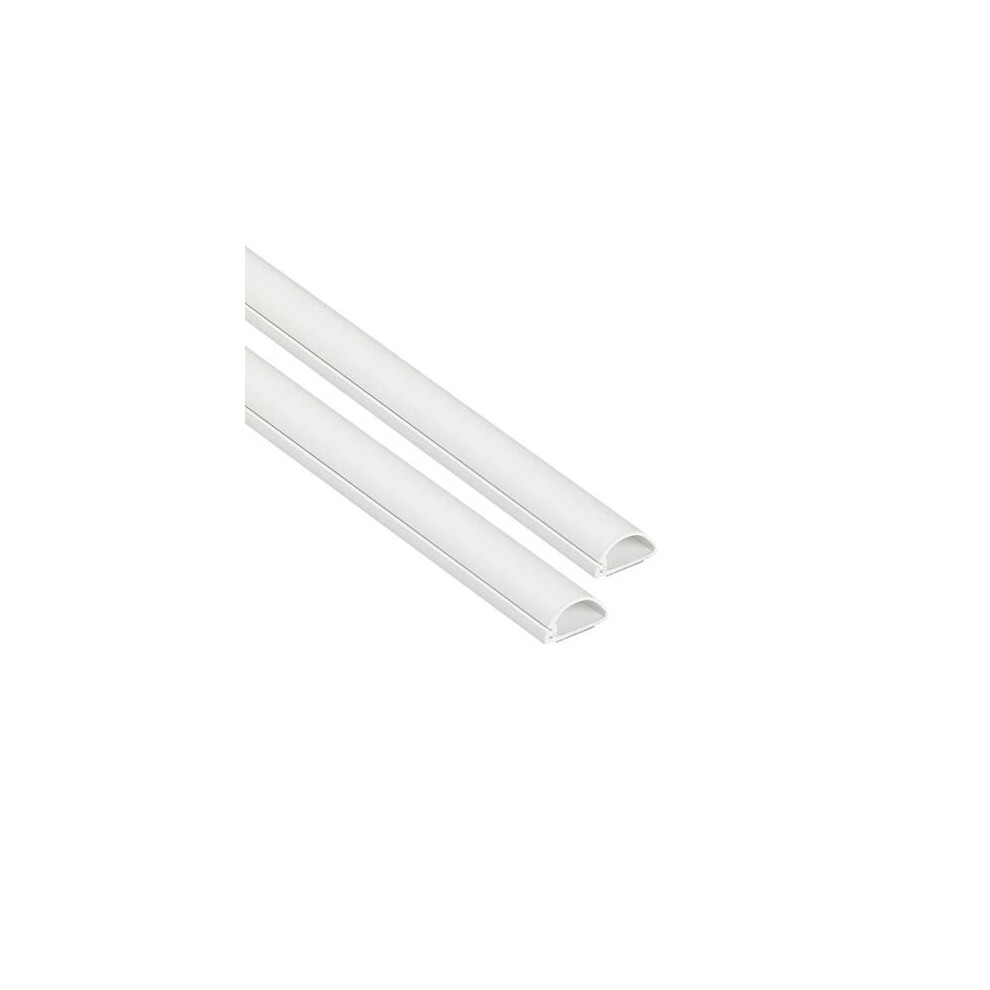 Micro+ Cable Trunking 2-Pack, Half Round Cable Cover, Paintable, Self-Adhesive Wire Cover, Hide Tv Wires, Cable Management - 2X 20Mm (W) X 10Mm (H) X 5056335600007