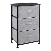 Fabric 3-Drawer Storage Organizer Unit for Closet, Black
