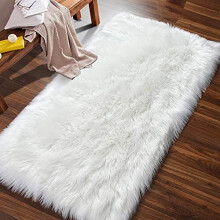 Faux Sheepskin Rug,Fluffy Rug Fluffy Area Small Rugs,Shaggy Rugs for Bedroom Rug Fluffy Sofa Floor Carpet Home Decoration(Black 23.6 x 35.4 inch)