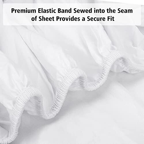 Lirex Fitted Sheet Queen 100% Cotton 300 Thread Count Soft Breathable Fitted Sheet White 1