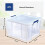 Fellowes Bankers Box 48L Plastic Storage Box with Lids, ProStore Super Strong Stackable Plastic Storage Boxes (30 x 41 x 37 cm), Clear 2