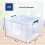 Fellowes Bankers Box 48L Plastic Storage Box with Lids, ProStore Super Strong Stackable Plastic Storage Boxes (30 x 41 x 37 cm), Clear 3
