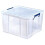 Fellowes Bankers Box 48L Plastic Storage Box with Lids, ProStore Super Strong Stackable Plastic Storage Boxes (30 x 41 x 37 cm), Clear 1