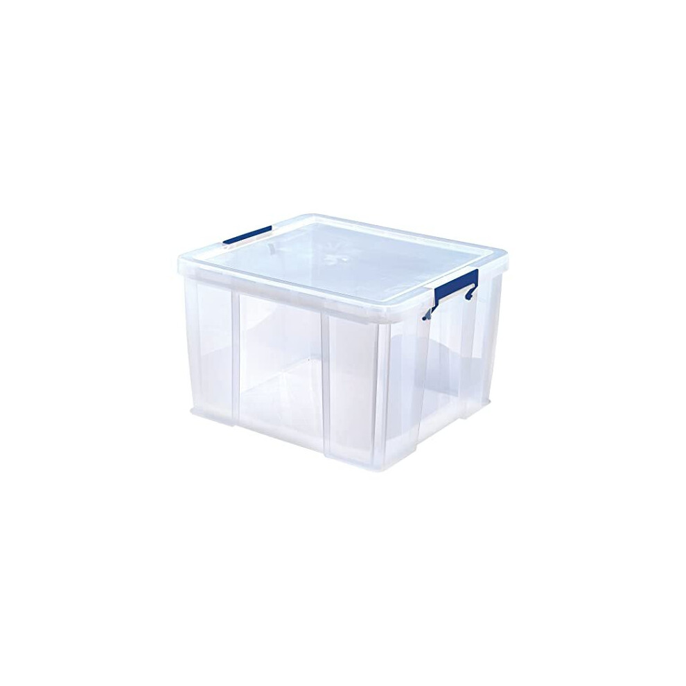 Bankers Box 48L Plastic Storage Box with Lids, ProStore Super Strong Stackable Plastic Storage Boxes (30 x 41 x 37 cm), Clear