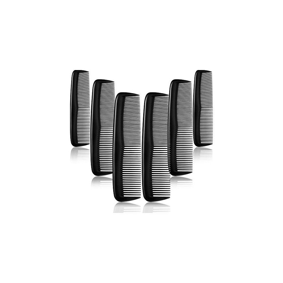 Leinuosen 12 Pieces Hair Combs Set Pocket Fine Plastic Hair Combs For Women And Men, Fine Dressing Comb (Black)