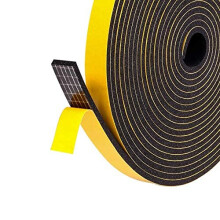 Foam Rubber Seal Tape 6mm(W) x 1.5mm(T) Window Door Draught Excluder Air Conditioner Anti-Collision Strong Adhesive Weather Stripping Tape 2 Rolls of