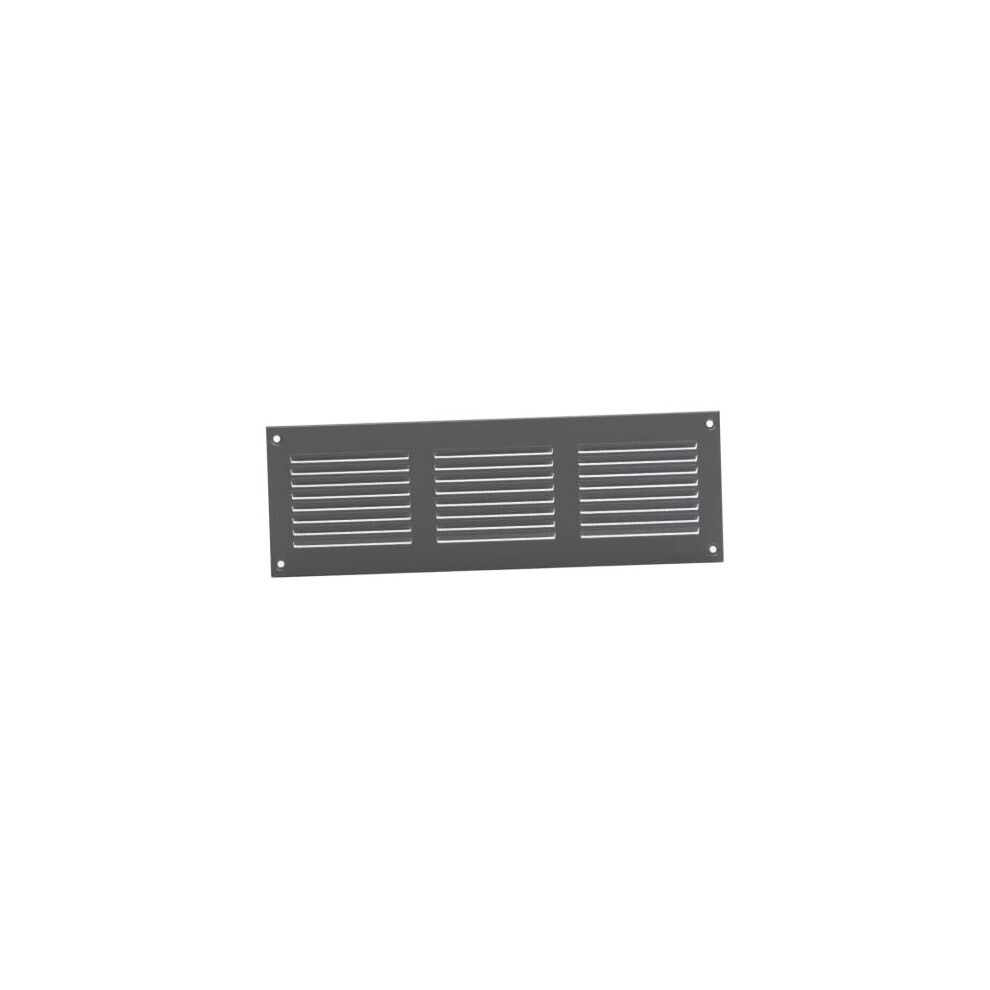 300X100mm / 11X4" Inch Grey Metal Air Vent Grille Cover With Insect Mesh - Ventilation Cover 4750492015186