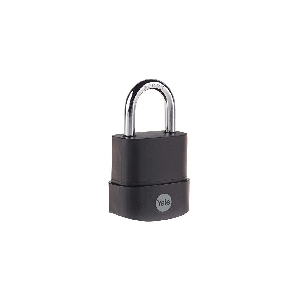 Y227B/45/122/1 - Weatherproof Protector Padlock (45mm) - Outdoor Hardened Steel Black Lock for Shed, Gate, Chain - 3 Keys - Maximum Security