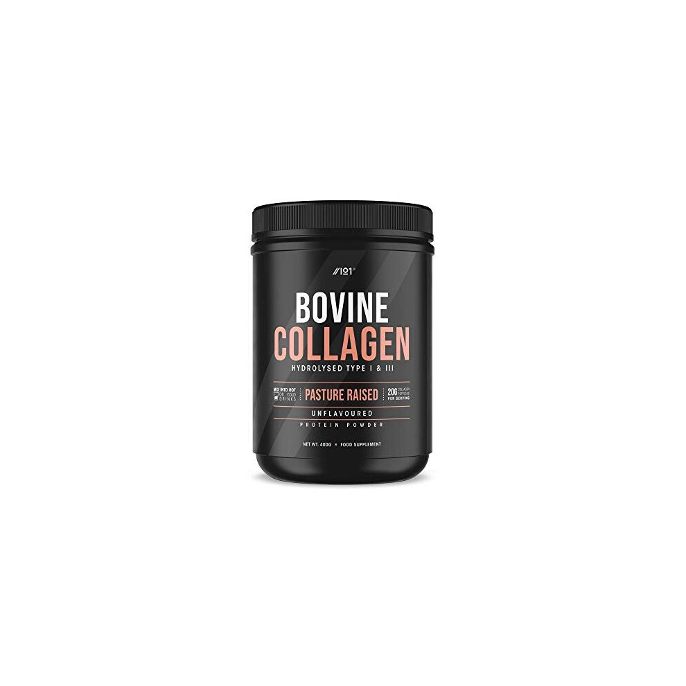 Alpha01 Grass Fed Collagen Protein Powder - Type I & Iii Pasture Raised Bovine Hydrolysed Collagen Peptides - Halal, Kosher, Unflavoured, 400G