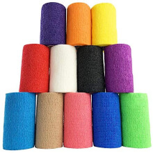 Assorted Colours Self Adherent Cohesive Bandages 10cm x 4.5m Box of 12 - Uses Include Vet Wrap, Tape for Human Wrist and Ankle Sprains and Sports